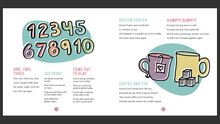 Load image into Gallery viewer, Numbers 1 - 10 and two mugs. Rhymes include One Two Three and Coffee and Tea.