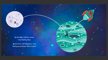 Load image into Gallery viewer, Deep-toned girl flying in a rocket ship. Text says: By the time I left the moon, I was feeling blue. By the time I left Neptune, I was feeling even bluer. Still no alien!