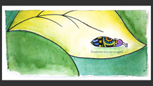 Load image into Gallery viewer, A butterfly and bee sleeping on a leaf. Text says: Sometimes they just snuggled.
